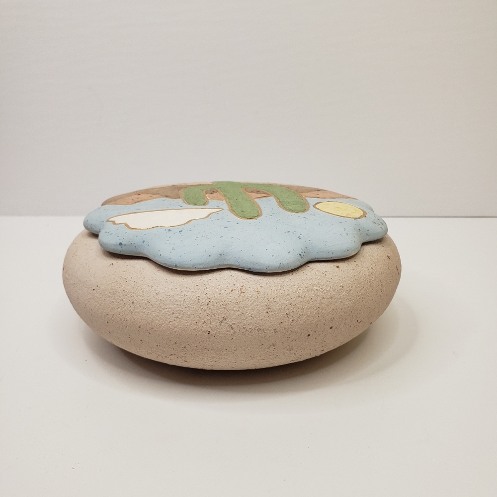Vintage Cactus Ceramic Bowl With Lid - Picture 11 of 11